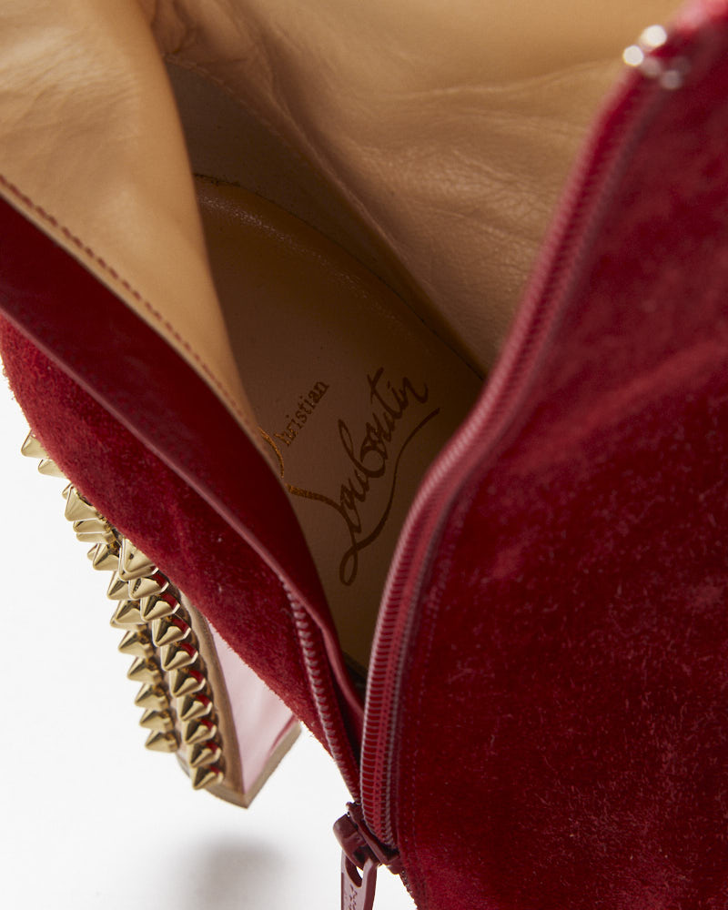Christian Louboutin Taclou Suede Studded Ankle Boots - UK2.5