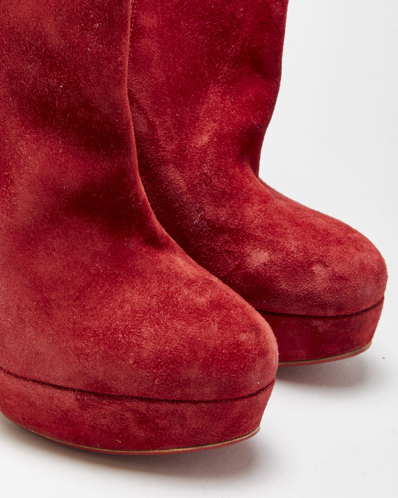 Christian Louboutin Taclou Suede Studded Ankle Boots - UK2.5