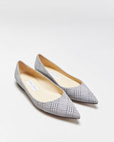 Jimmy Choo Glitter Star Houndstooth Pointy Ballet Flats - UK3