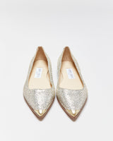 Jimmy Choo Glitter Snakeskin Pointy Ballet Flats - UK3