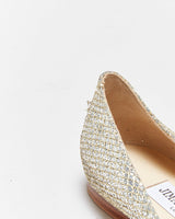 Jimmy Choo Glitter Snakeskin Pointy Ballet Flats - UK3