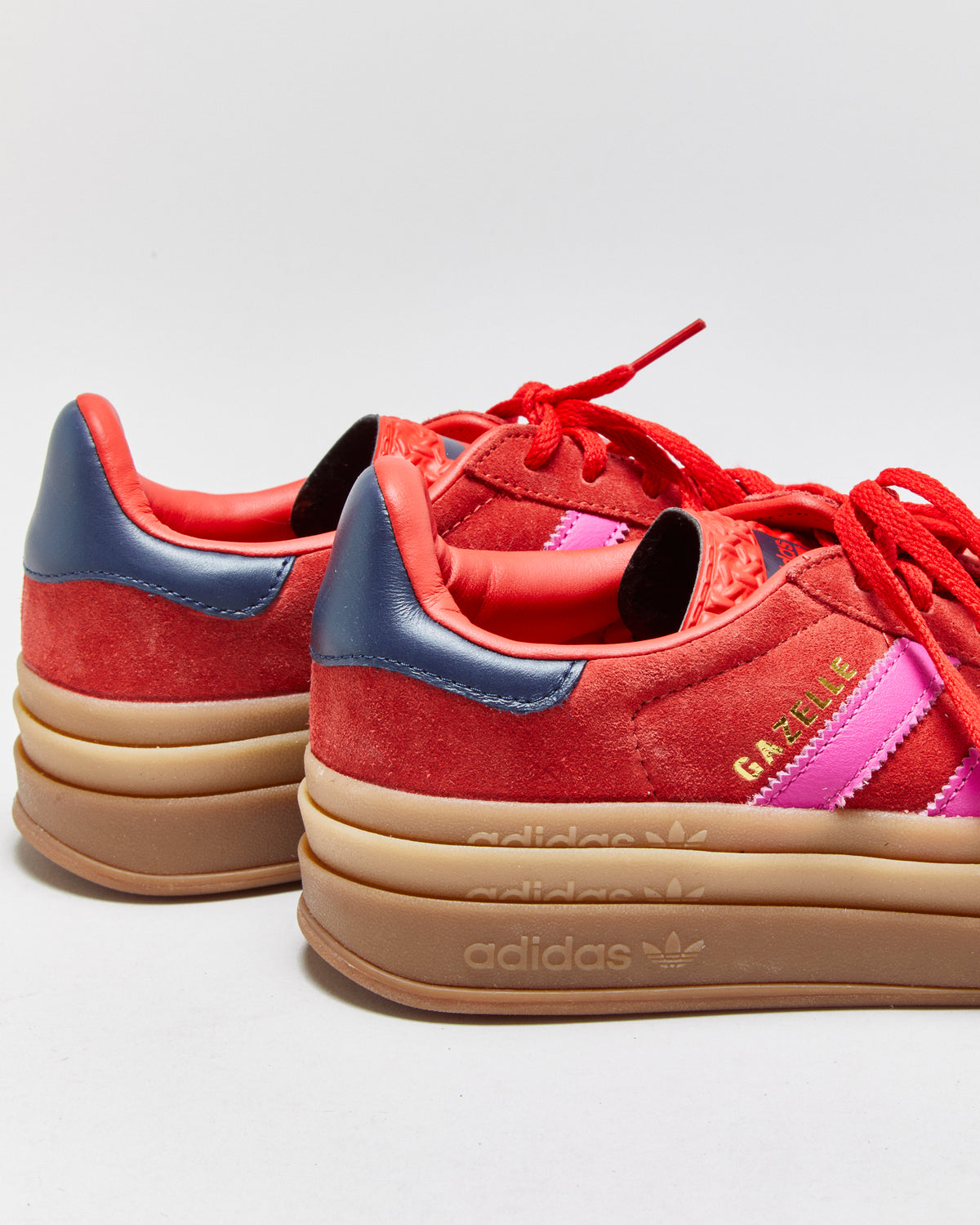 Adidas Gazelle Bold Platform Red/Semi Lucid Fushia/Night Indigo Trainers - UK7