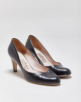 Salvatore Ferragamo Black Leather Wooden heel Pumps - UK6