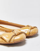 Vintage Prada Patent Leather Bow Ballet Flats - UK3