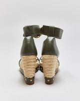 Alexander McQueen Skull Buckle Studded Espadrille Wedges - UK5