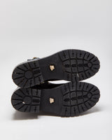 Versace Medusa Buckle Leather Biker Boots - UK4