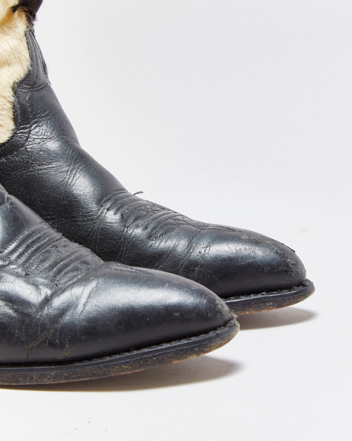 Vintage 1990s Code West Women's Pony Hair Leather Made In USA Western Cowboy Boots - UK4.5
