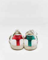 Gucci Ace Bee Women's Python Web Leather Low Trainers - UK6.5