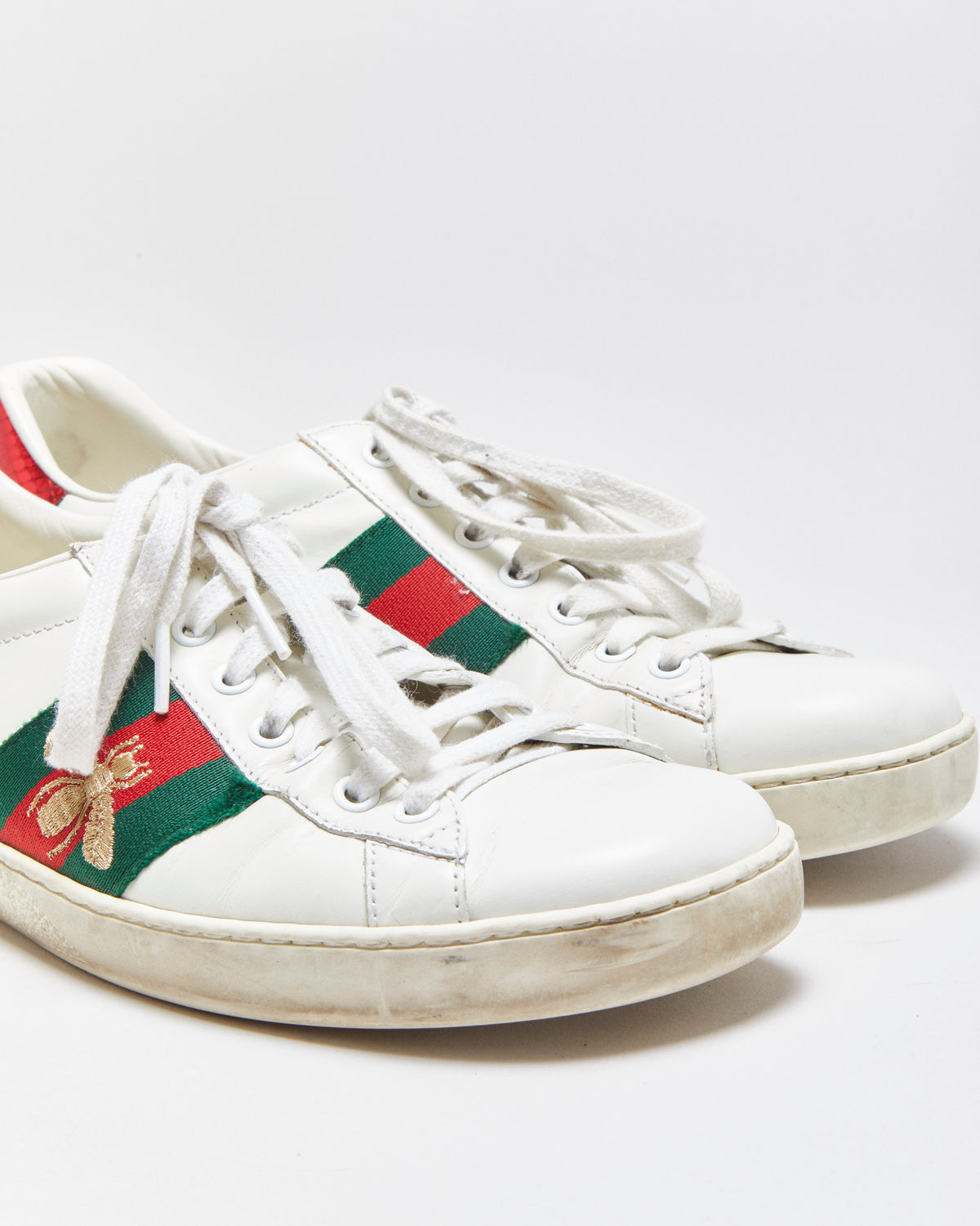 Gucci Ace Bee Women's Python Web Leather Low Trainers - UK6.5