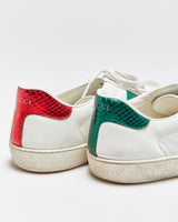 Gucci Ace Bee Women's Python Web Leather Low Trainers - UK6.5