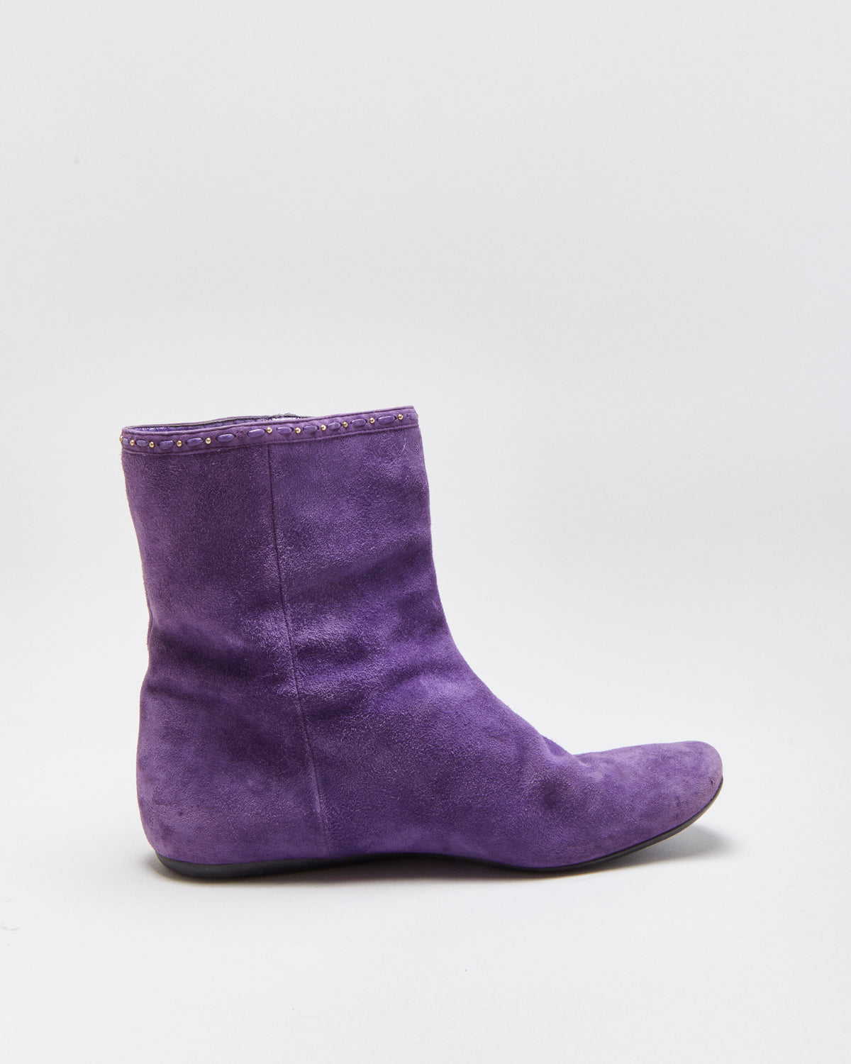 Vintage Y2K F/W 2006 Runway Christian Dior Women's Suede Flat Tassel Booties - UK7