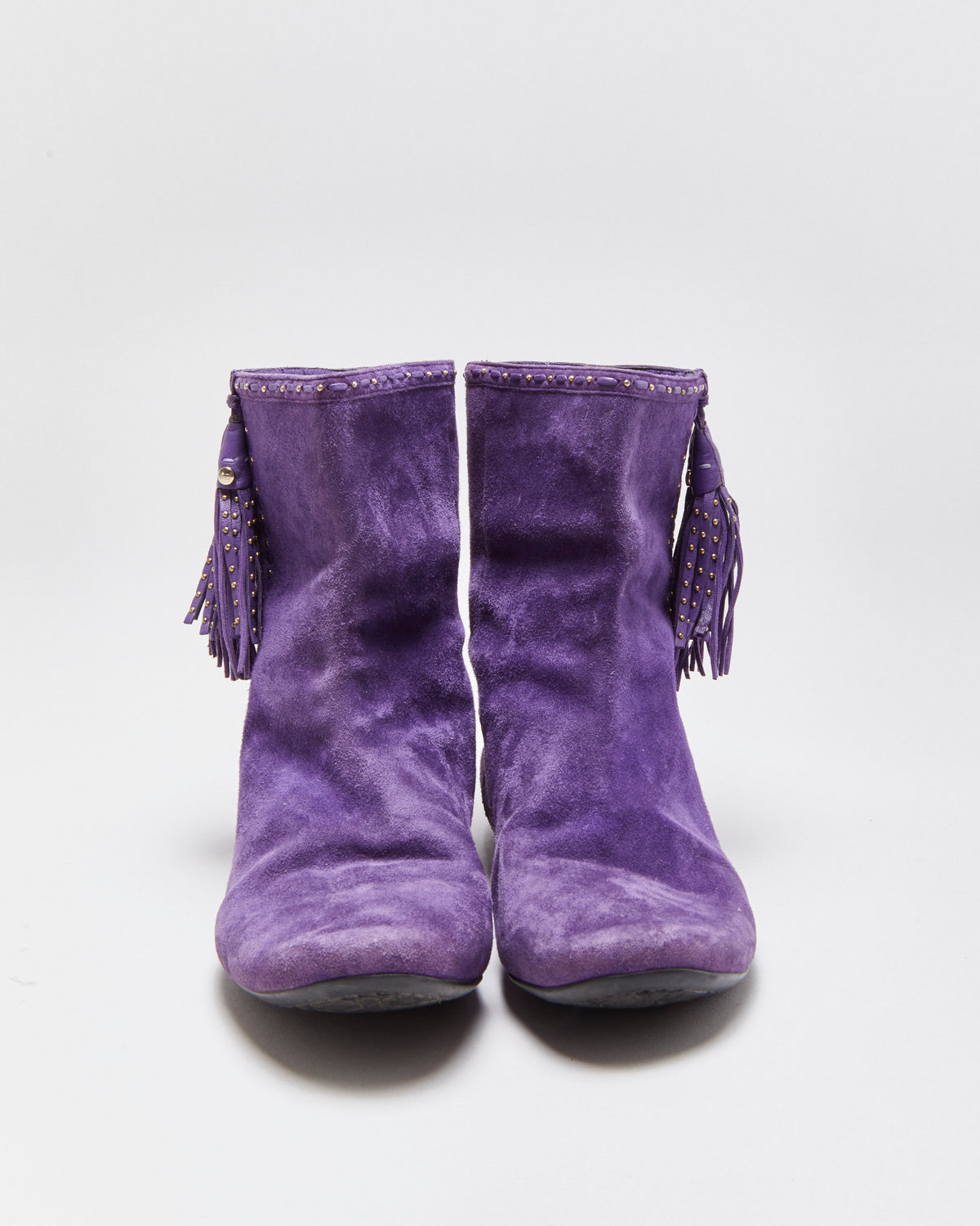 Vintage Y2K F/W 2006 Runway Christian Dior Women's Suede Flat Tassel Booties - UK7
