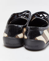 Vintage Burberry Itrocalvig1ara Women's Nova Check Canvas Patent Leather Trainers - UK3