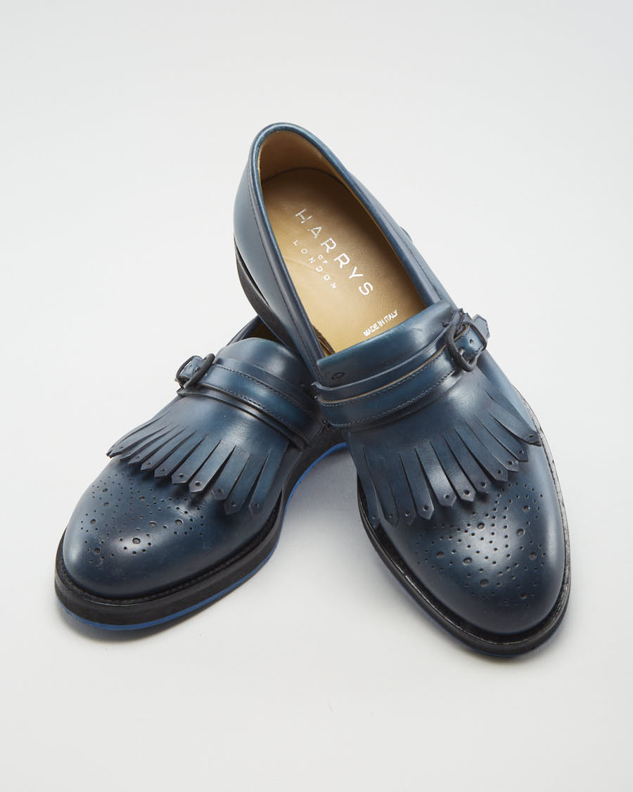Harry's London Women's Navy Leather Loafers - EUR 40