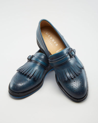 Harry's London Women's Navy Leather Loafers - EUR 40