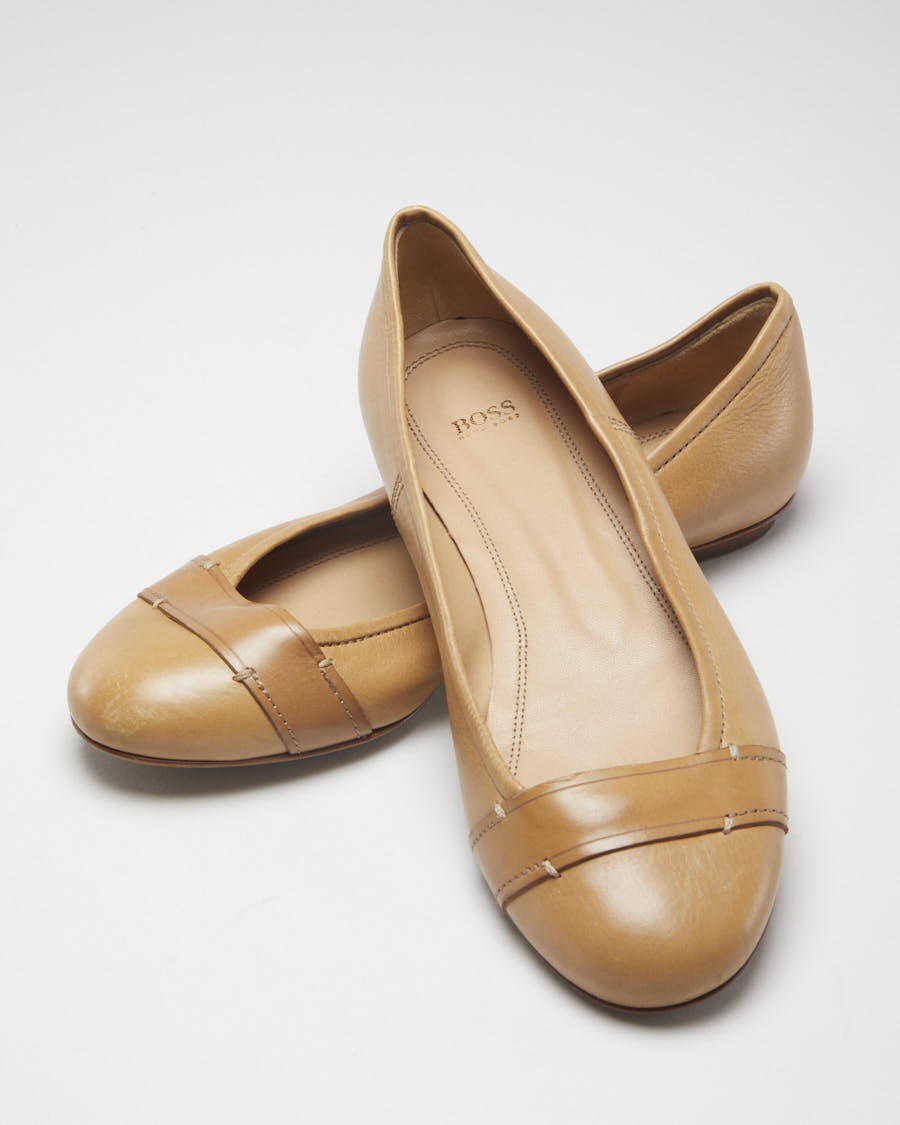 Boss By Hugo Boss Brown Leather Ballet Flats - EUR36