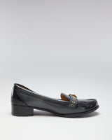 Salvatore Ferragamo Black &amp; Grey Leather Loafers - US 9.5