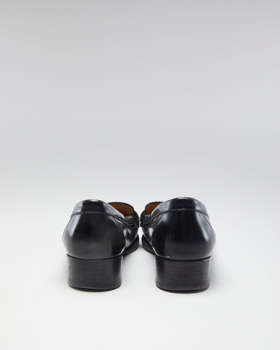 Salvatore Ferragamo Black &amp; Grey Leather Loafers - US 9.5
