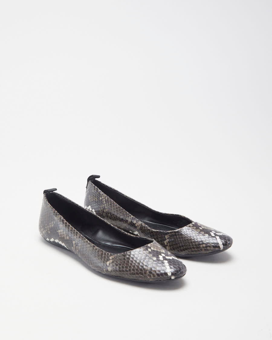 Karl Lagerfield Brown Reptile Ballet Flats - EUR 37