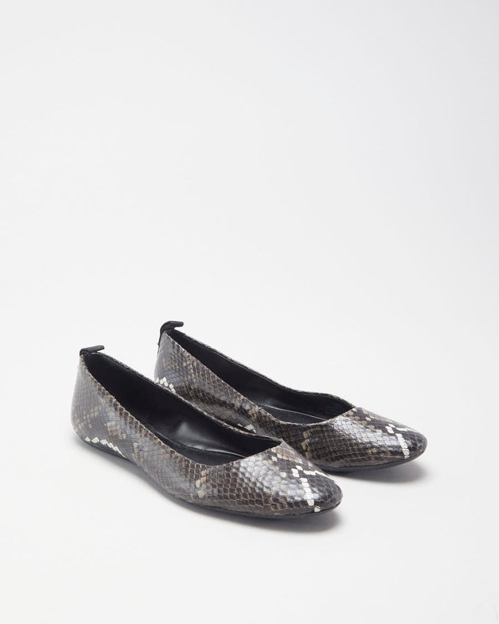 Karl Lagerfield Brown Reptile Ballet Flats - EUR 37