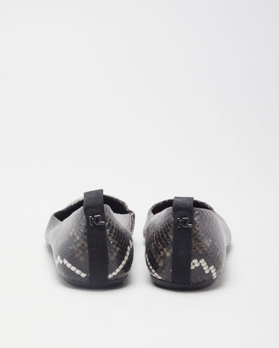 Karl Lagerfield Brown Reptile Ballet Flats - EUR 37