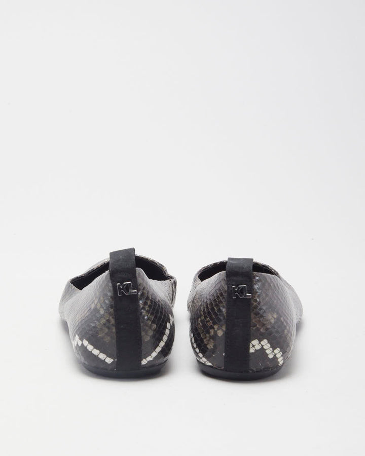 Karl Lagerfield Brown Reptile Ballet Flats - EUR 37