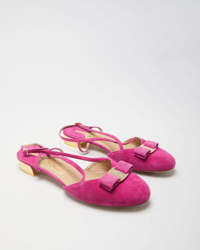 Salvatore Ferragamo Pink Suede Strappy Heels - US 10