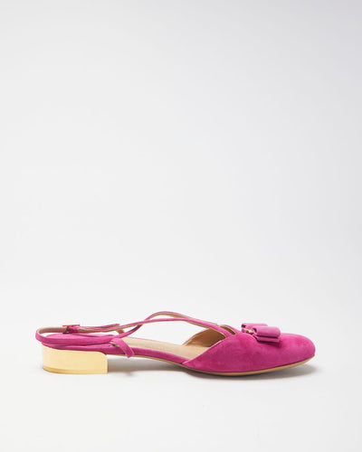 Salvatore Ferragamo Pink Suede Strappy Heels - US 10