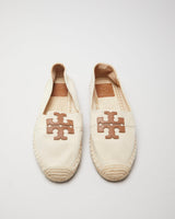 Tory Burch Cream &amp; Brown Canvas Shoes - UK 5.5