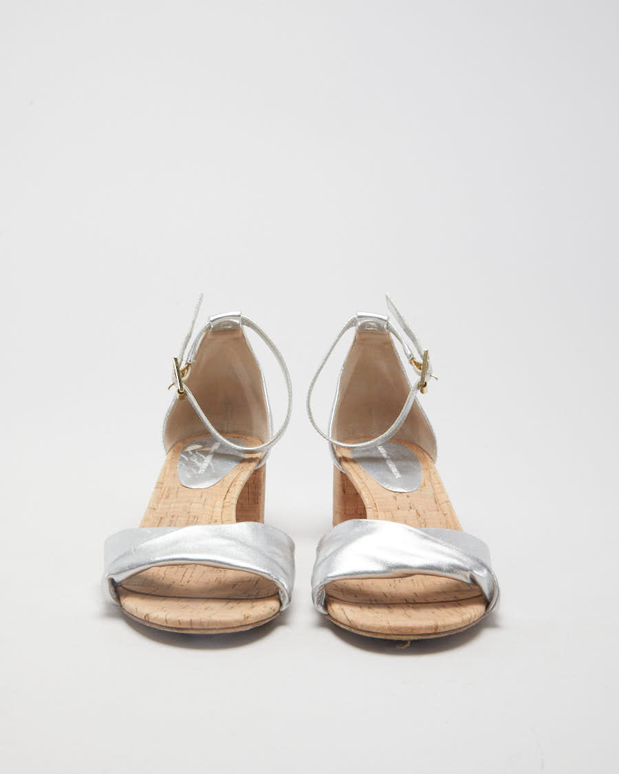 Diane Von Furstenberg Silver Cork Heels - EUR 38
