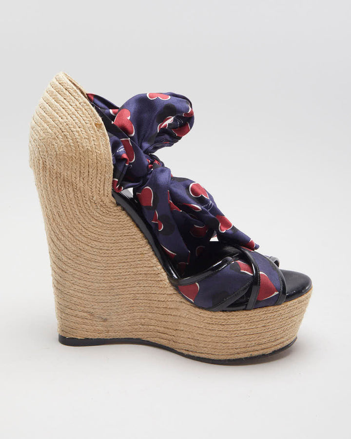 Gucci Love Heart Printed Espadrille Wedges - EUR 37.5