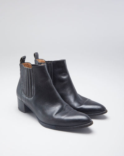Vintage 90s Fratelli Rossetti Black Leather Ankle Boots - EUR 37