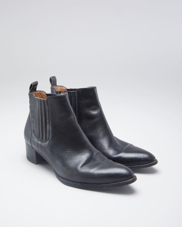 Vintage 90s Fratelli Rossetti Black Leather Ankle Boots - EUR 37