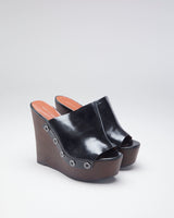 Marc By Marc Jacobs Leather &amp; Wood Wedge Heels - EUR 38.5