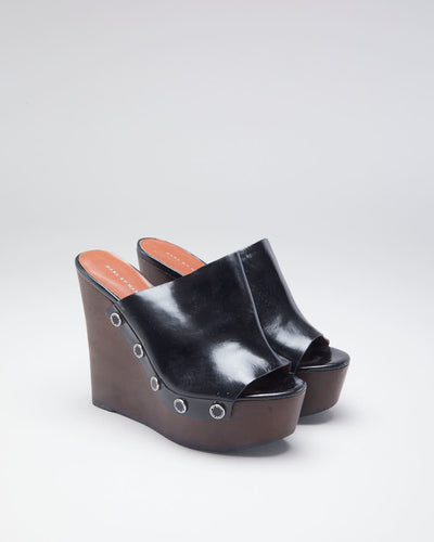 Marc By Marc Jacobs Leather & Wood Wedge Heels - EUR 38.5