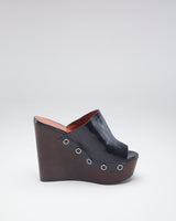 Marc By Marc Jacobs Leather &amp; Wood Wedge Heels - EUR 38.5