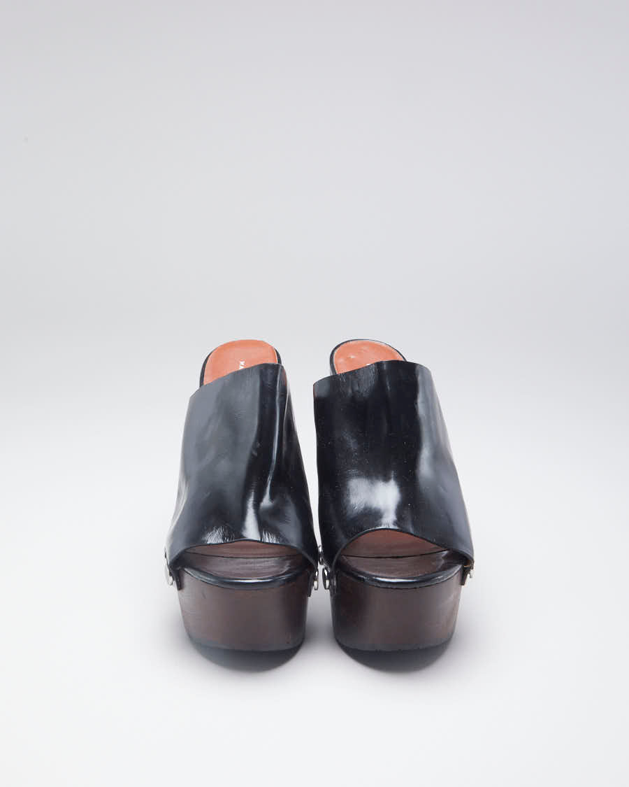Marc By Marc Jacobs Leather & Wood Wedge Heels - EUR 38.5