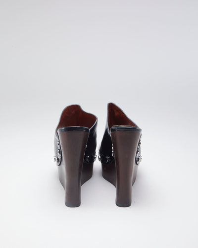 Marc By Marc Jacobs Leather & Wood Wedge Heels - EUR 38.5