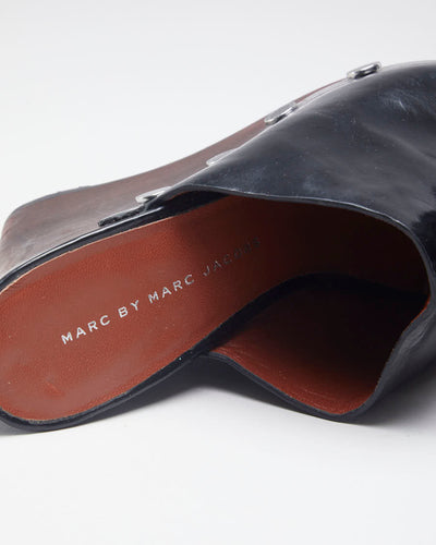 Marc By Marc Jacobs Leather & Wood Wedge Heels - EUR 38.5