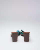 Vintage 90s DKNY Green Flower Detail Mules - EUR 37
