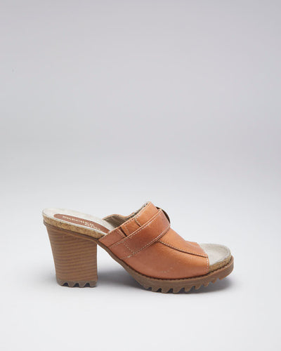 Y2K 00s Skecher Girl Brown Leather Slide On Heels - EUR 37