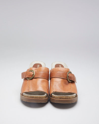 Y2K 00s Skecher Girl Brown Leather Slide On Heels - EUR 37