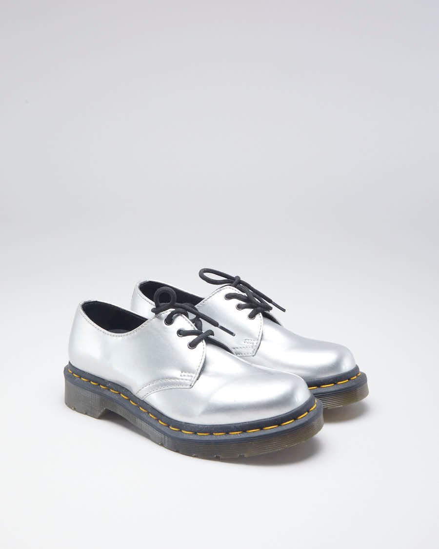 Dr Martens Vegan Leather Silver Low Top Boots - EUR 36