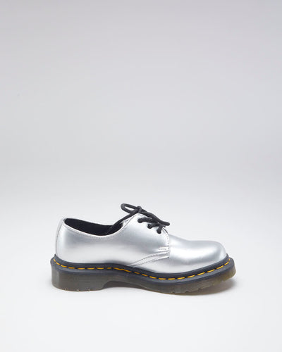 Dr Martens Vegan Leather Silver Low Top Boots - EUR 36