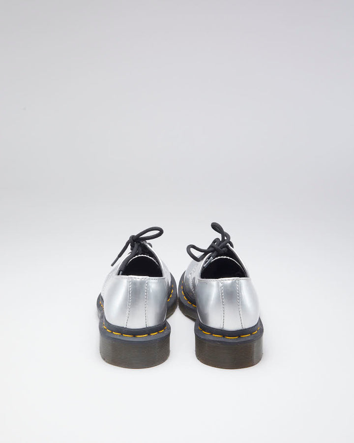 Dr Martens Vegan Leather Silver Low Top Boots EUR 36 Rokit