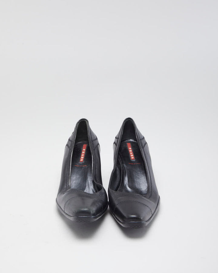 90's Vintage Women's Black Prada Heels - 4