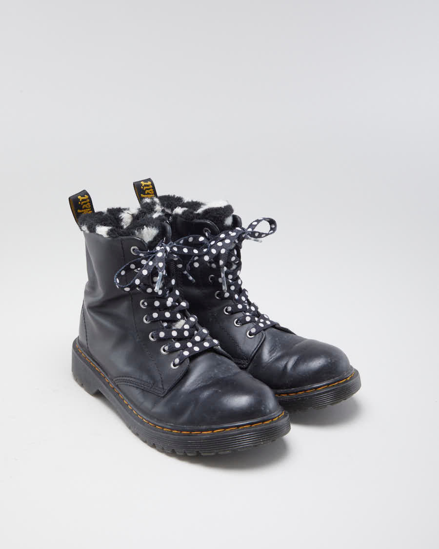 Women's Black Fleece Lined Dr Martens - 3