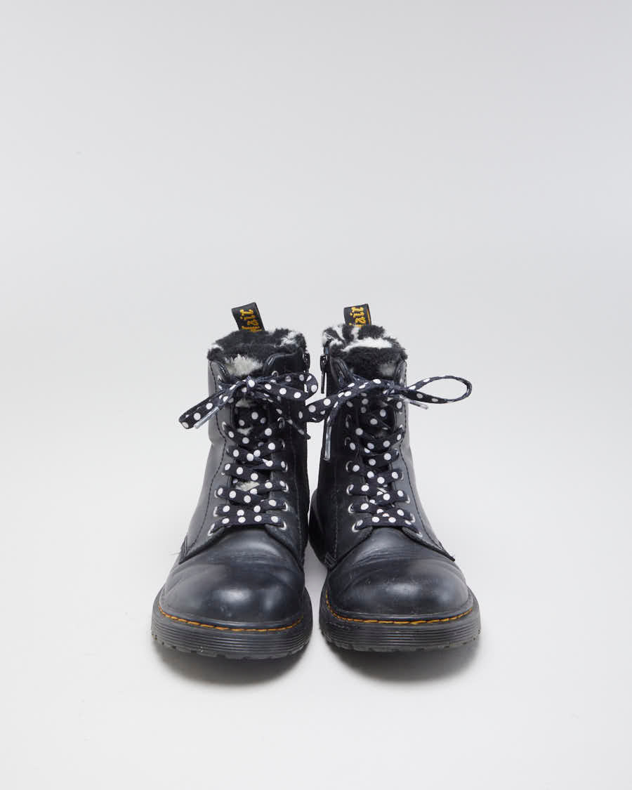 Women's Black Fleece Lined Dr Martens - 3