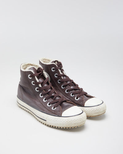 Women's Brown Leather Converse - 5