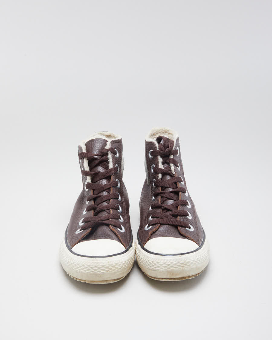 Women's Brown Leather Converse - 5